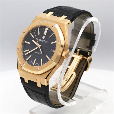 audemars piguet royal oak 41mm rose gold leather strap|audemars piguet strap replacement band.